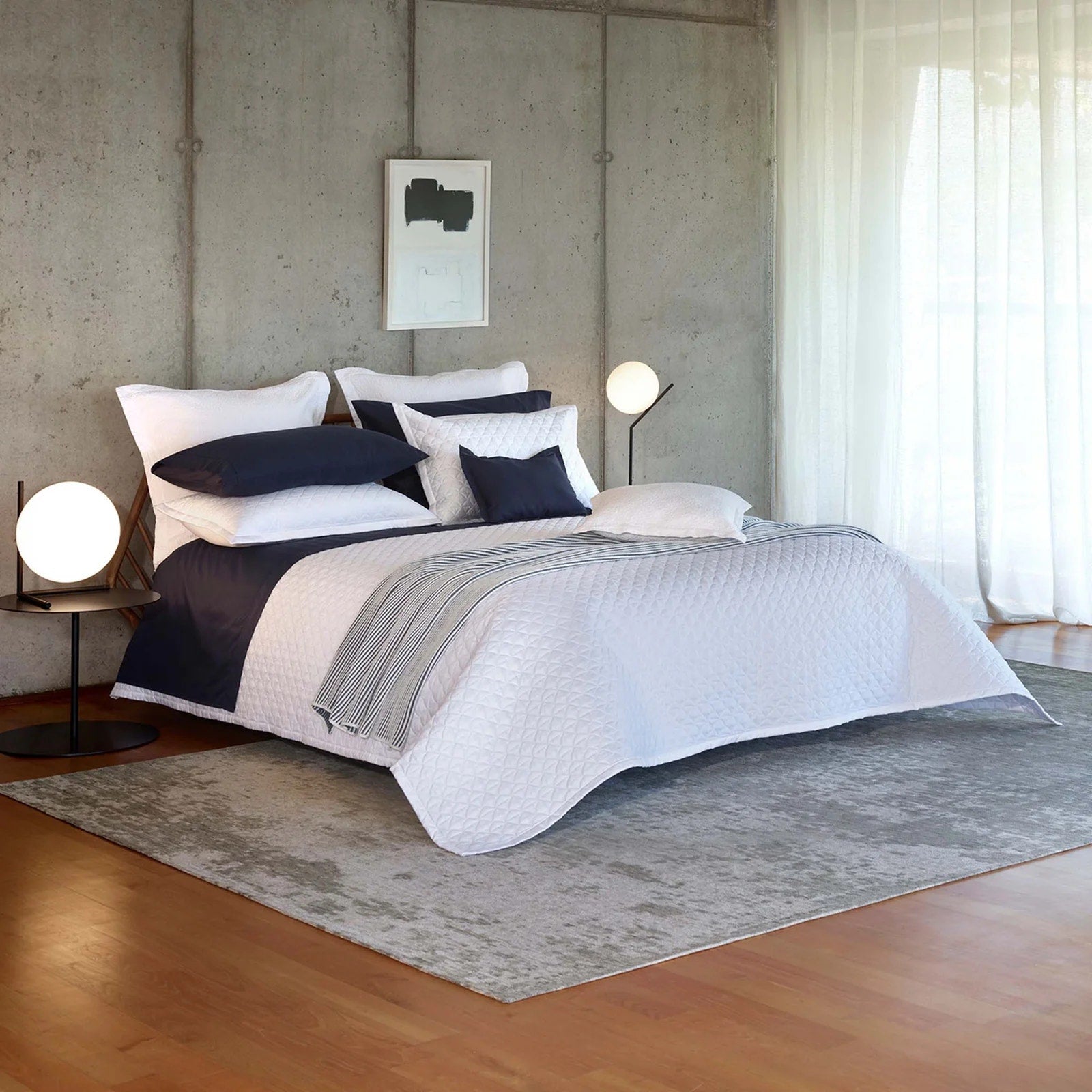 AMALIA Home Collection 430 Thread Count Quilted Coverlet King in White Amalia