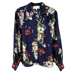THE GREAT. The Boudoir Button Up Silk Shirt 0|XS