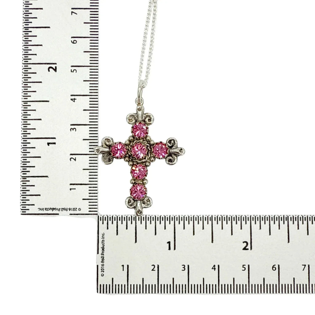 VIRGINS SAINTS & ANGELS VSA Addie Charm Necklace Silver & Pink - flyKAMP