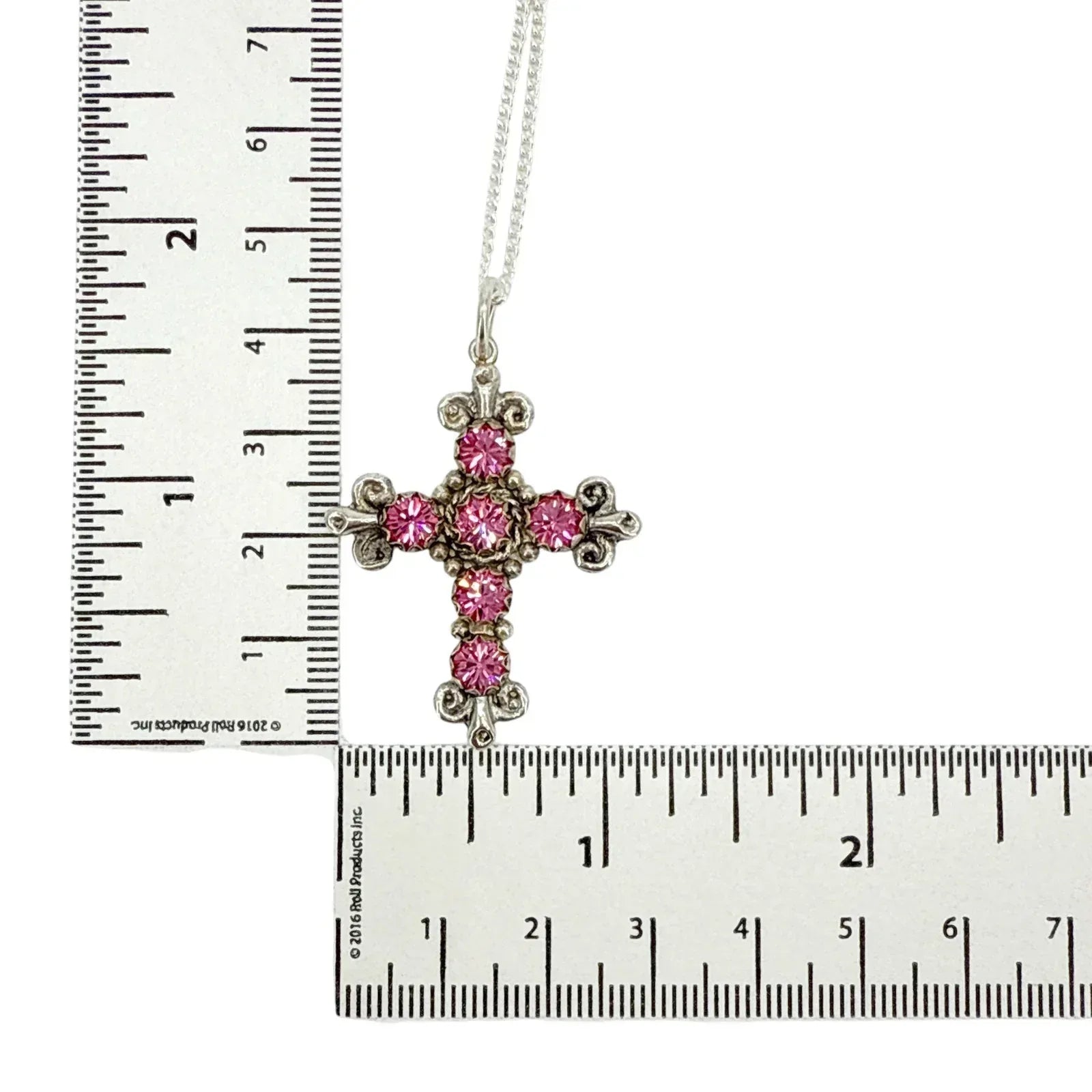 VIRGINS SAINTS & ANGELS VSA Addie Charm Necklace Silver & Pink - flyKAMP