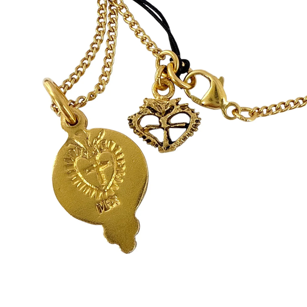 VIRGINS SAINTS & ANGELS VSA Piccolo Lucia Guardian Angels Charm Necklace in Gold - flyKAMP