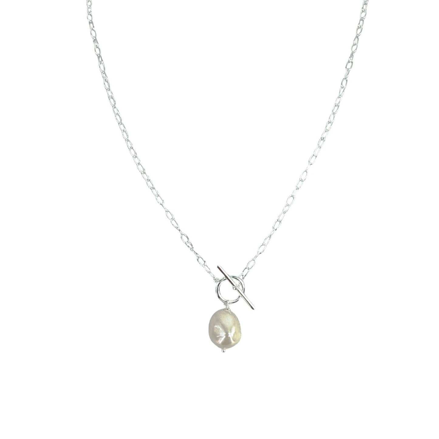 SILPADA Center Attention Silver Freshwater Pearl Necklace