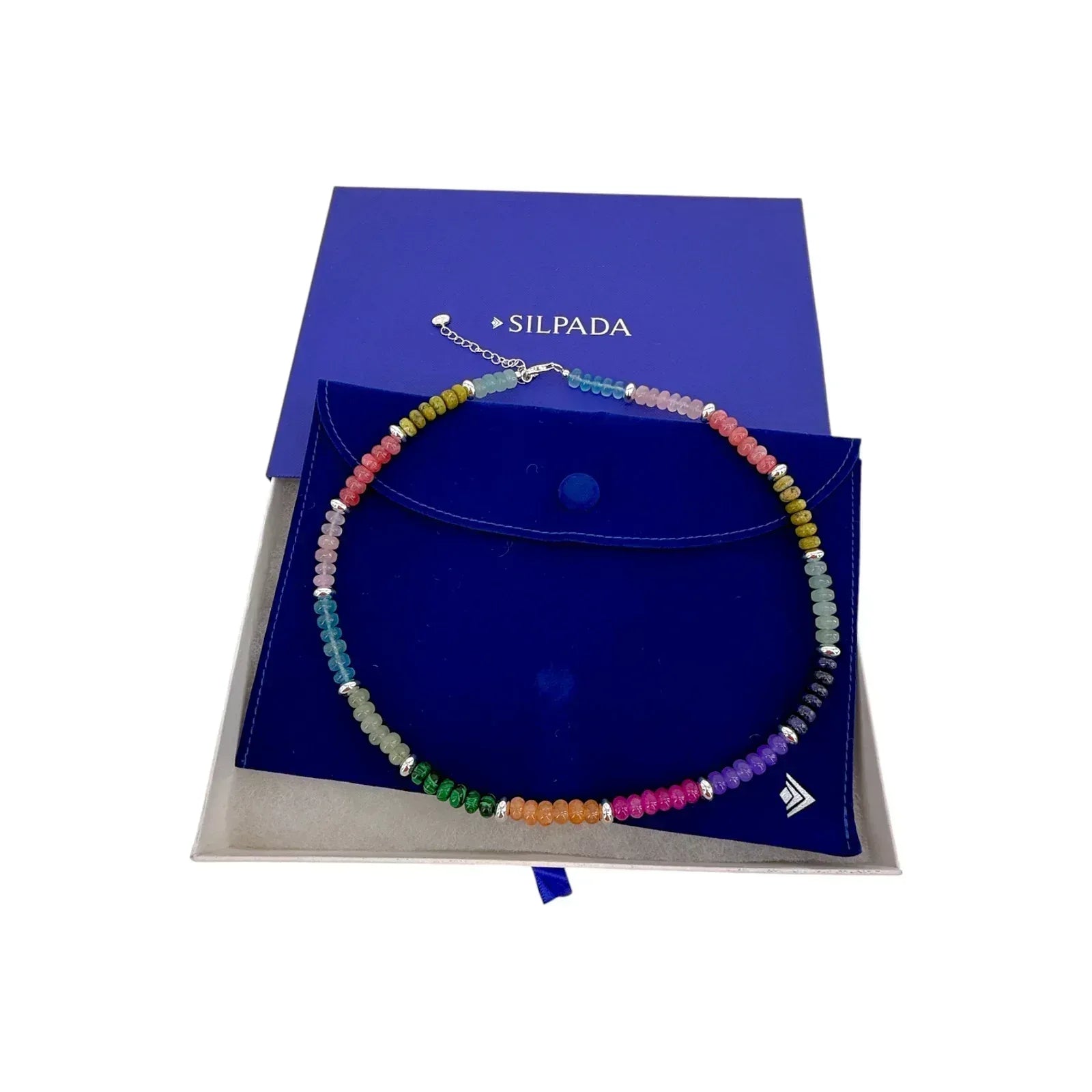SILPADA Colored In Silver Mixed Stones Beaded Necklace - flyKAMP