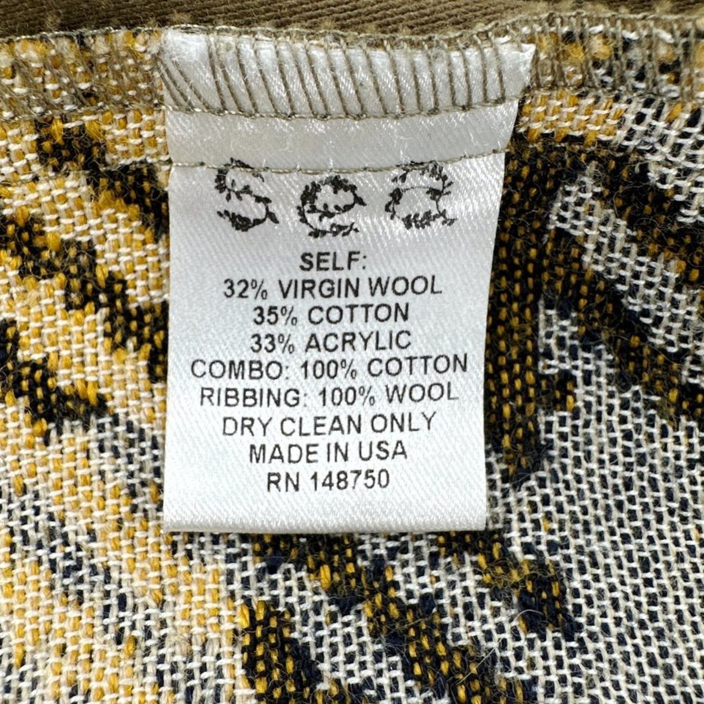 SEA NEW YORK Houndstooth Boyfriend Cardigan XS