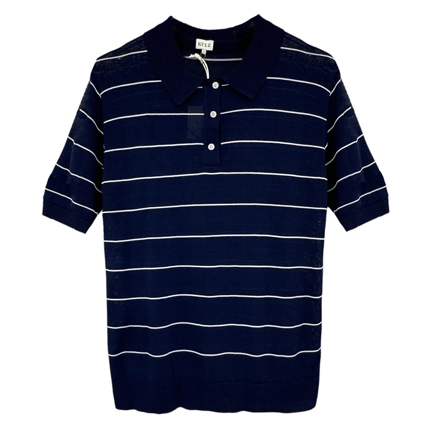 KULE Knit Polo Sweater in Navy L