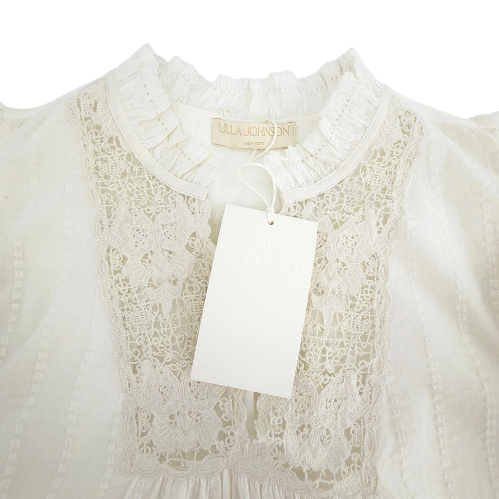 ULLA JOHNSON Jolie Flutter Sleeve Top in Pristine 4|S Ulla Johnson