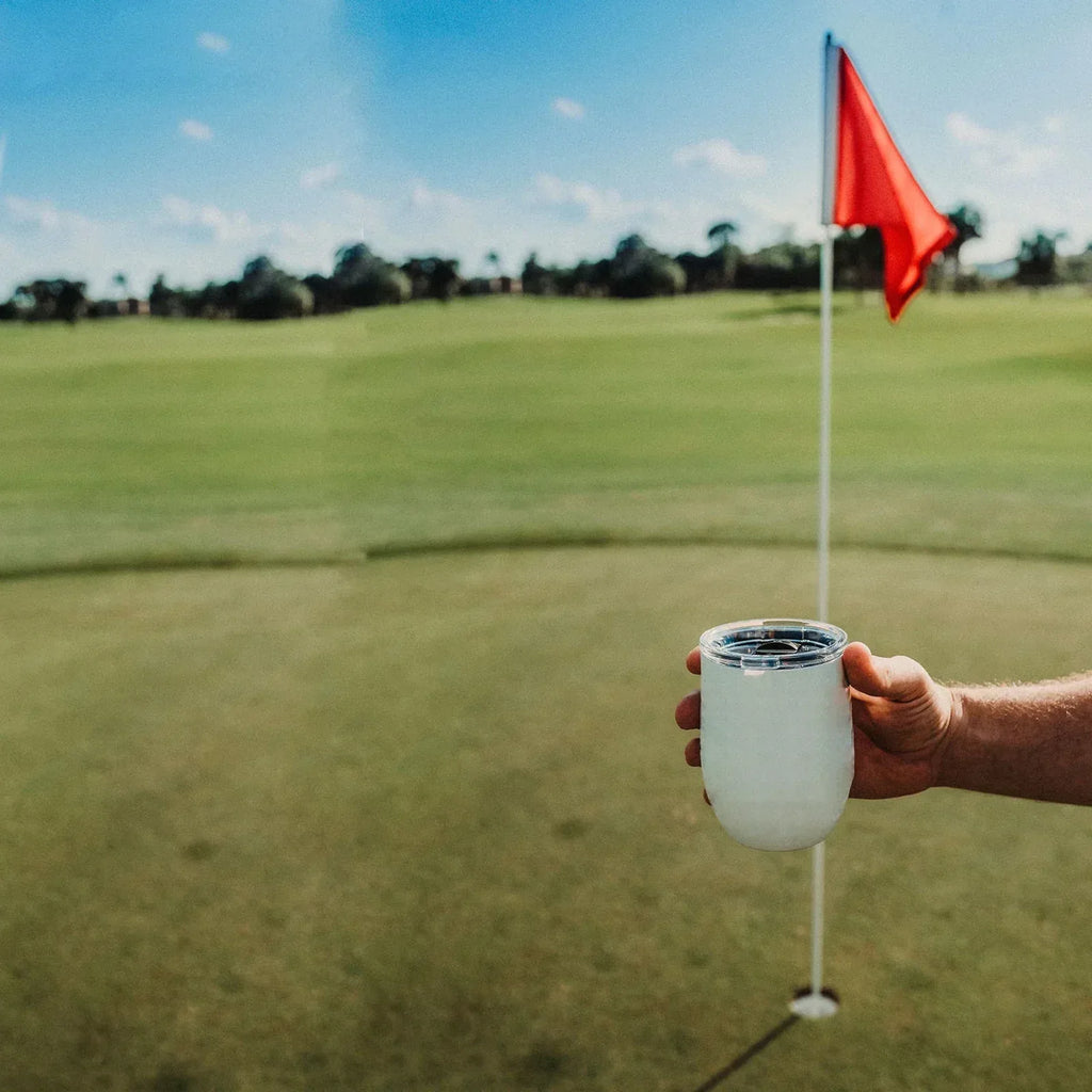 SIC Seriously Ice Cold Stemless 16 oz. Wine Tumbler in Gloss Ice White - flyKAMP