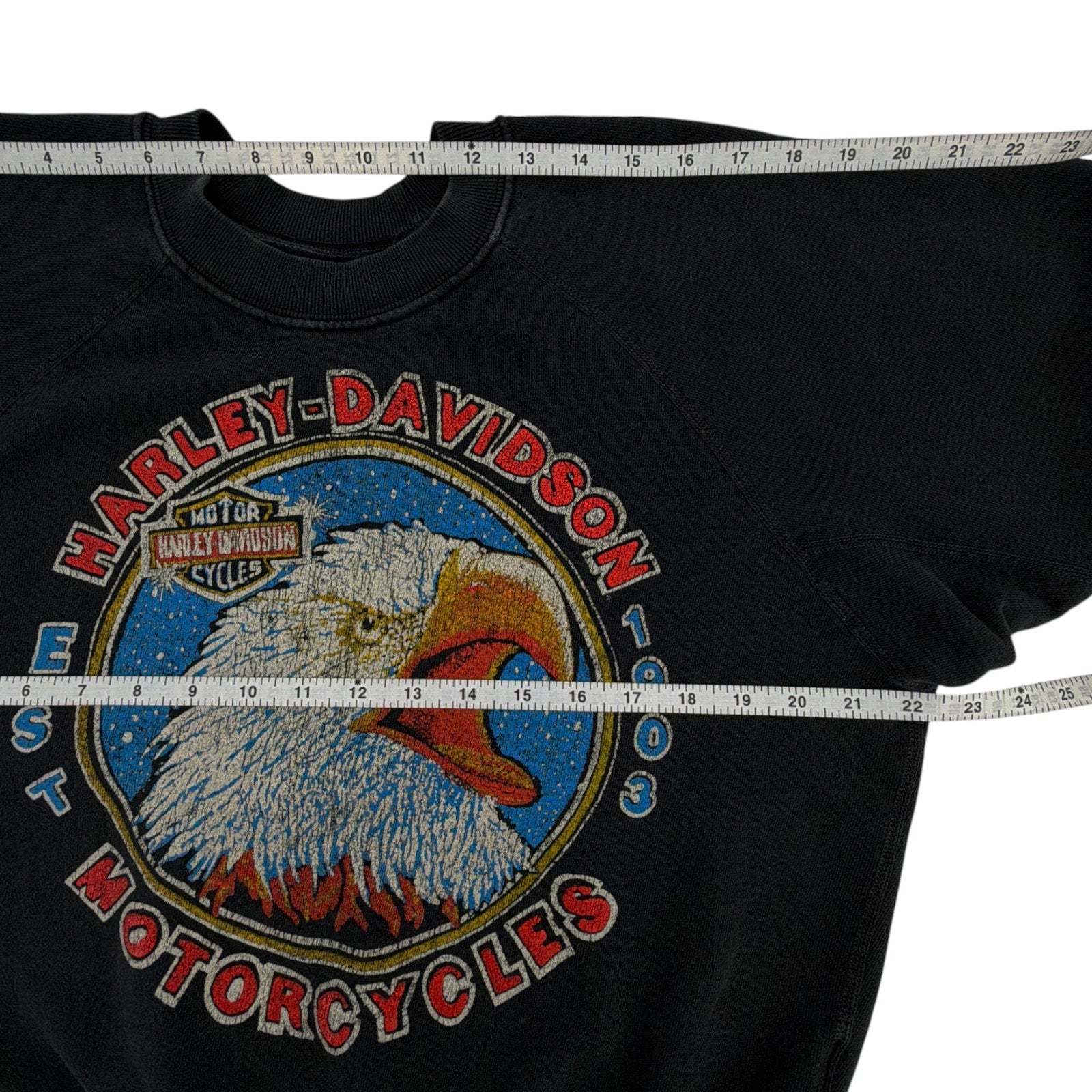 MADEWORN Harley Davidson 1903 Short Sleeve Sweatshirt S Madeworn
