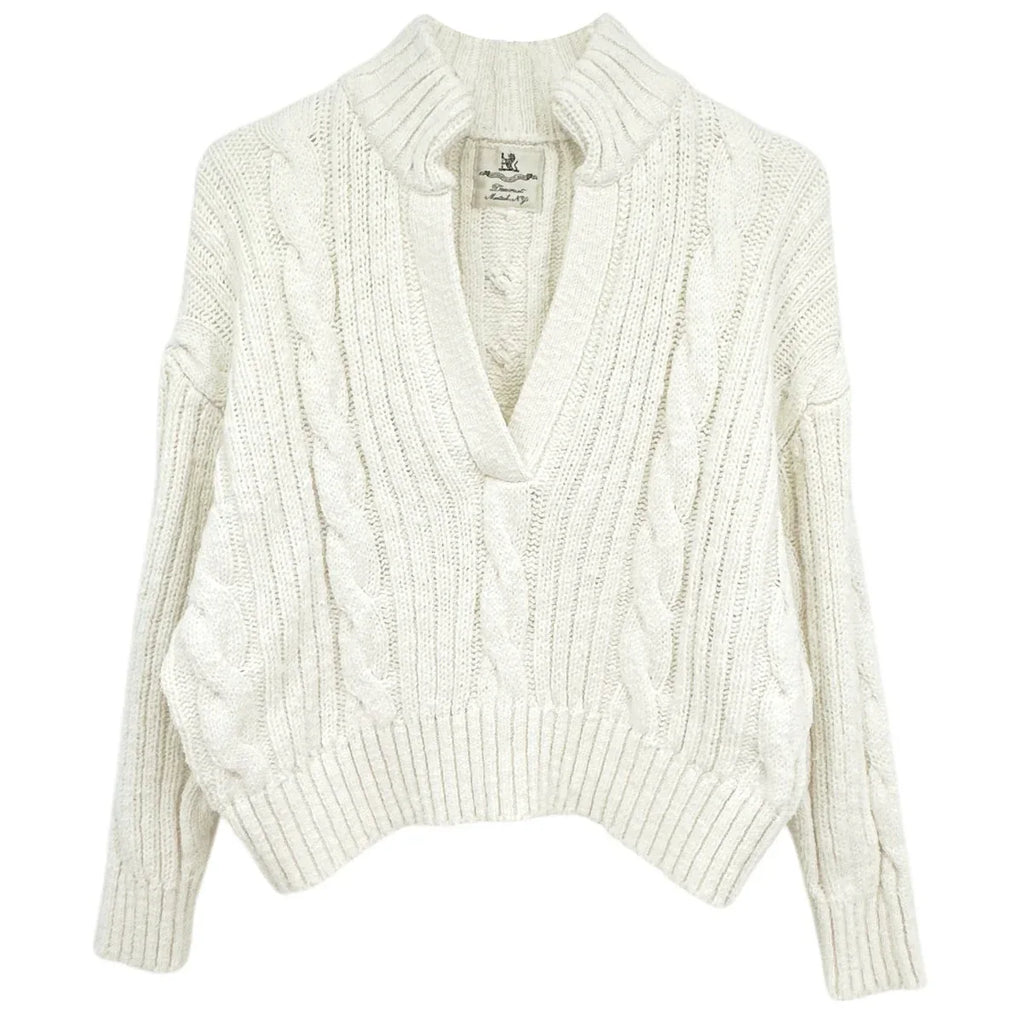 DENIMIST Split Neck Cable Sweater XXS - flyKAMP
