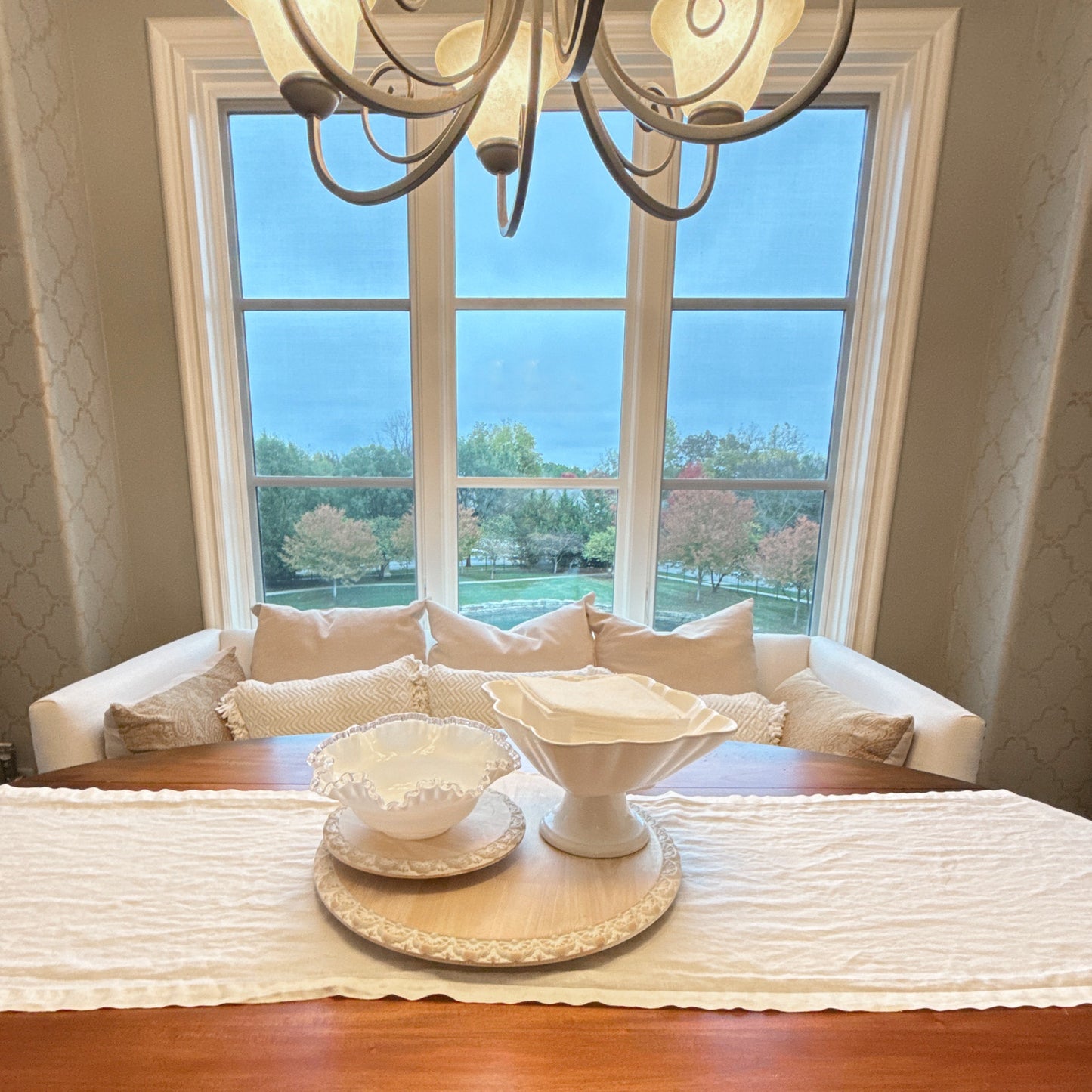 FENTON ART GLASS Vintage Silver Crest Bowl with Ruffle Top