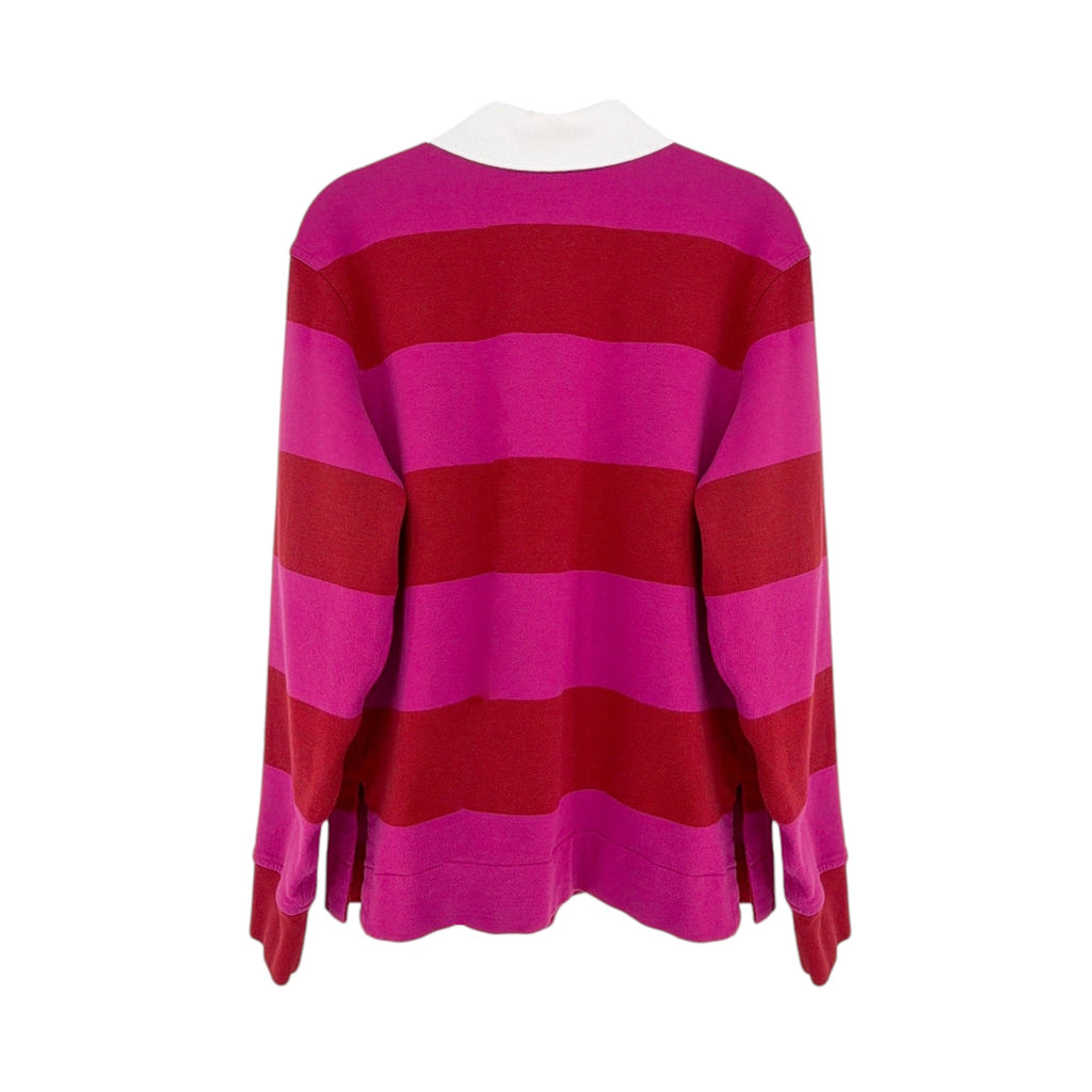 LULULEMON French Terry Rugby Shirt in Red & Pink S Lululemon