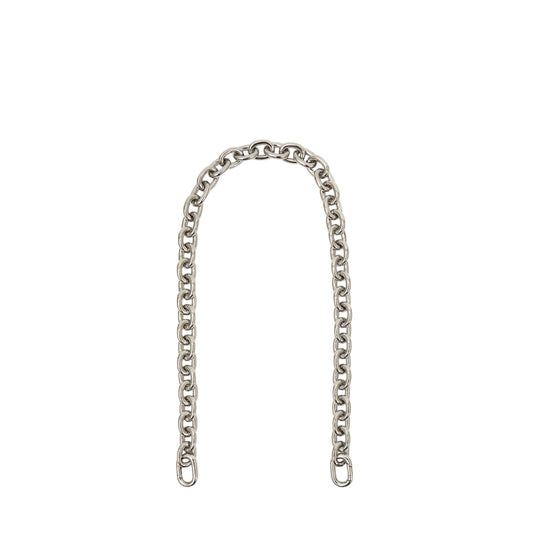 CLARE V. Shoulder Strap Silver Mini Link Chain in Silver