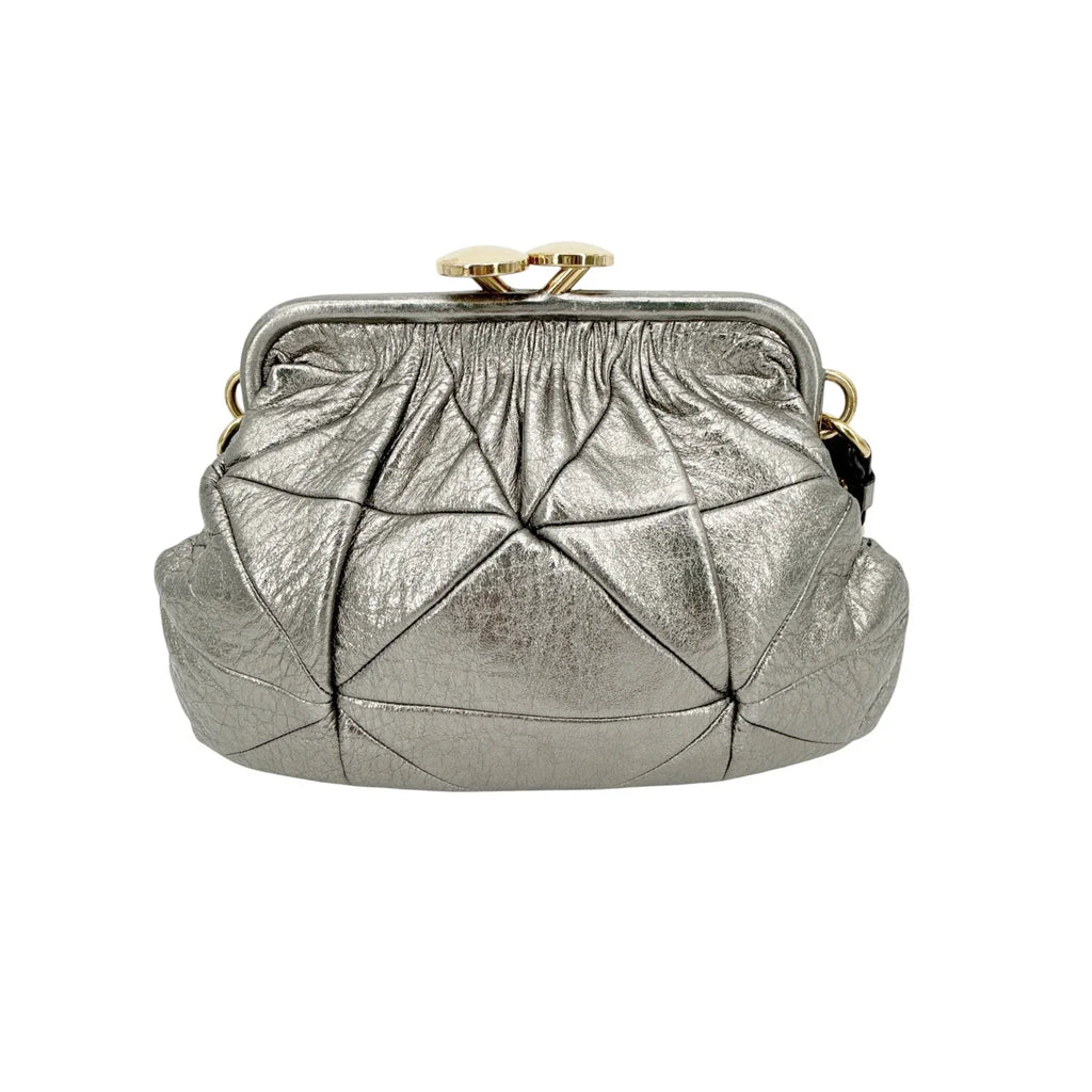 MARC JACOBS Collection Patchwork Metallic Leather Little Stam Bag in Silver - flyKAMP