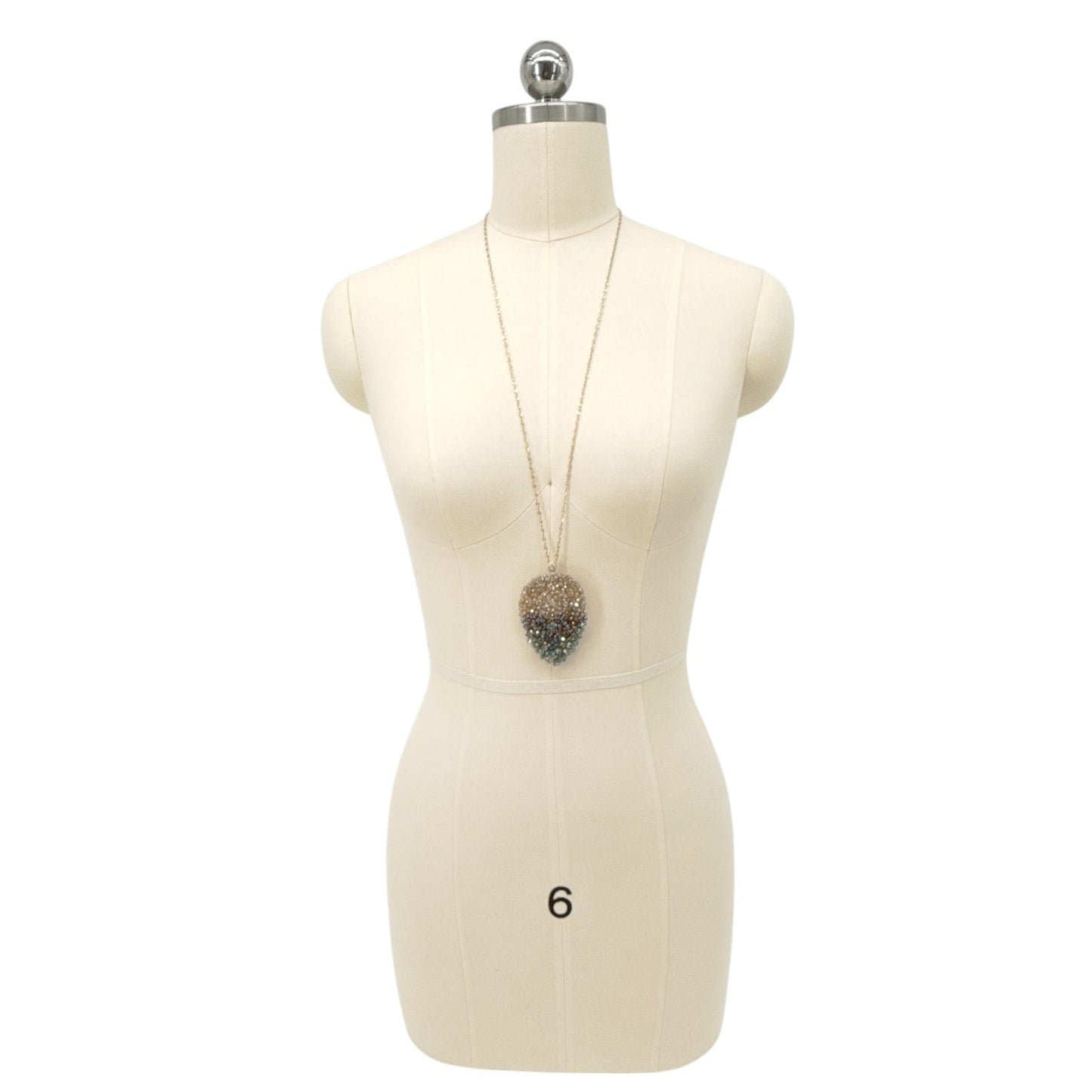THEIA Jewelry Long Leaf drop pendant necklace in Gold Green