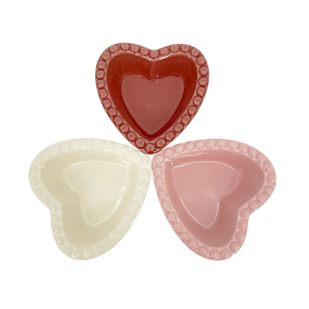 WILLIAMS-SONOMA Beaded Heart Shaped Ramekins Set of 3 - flyKAMP