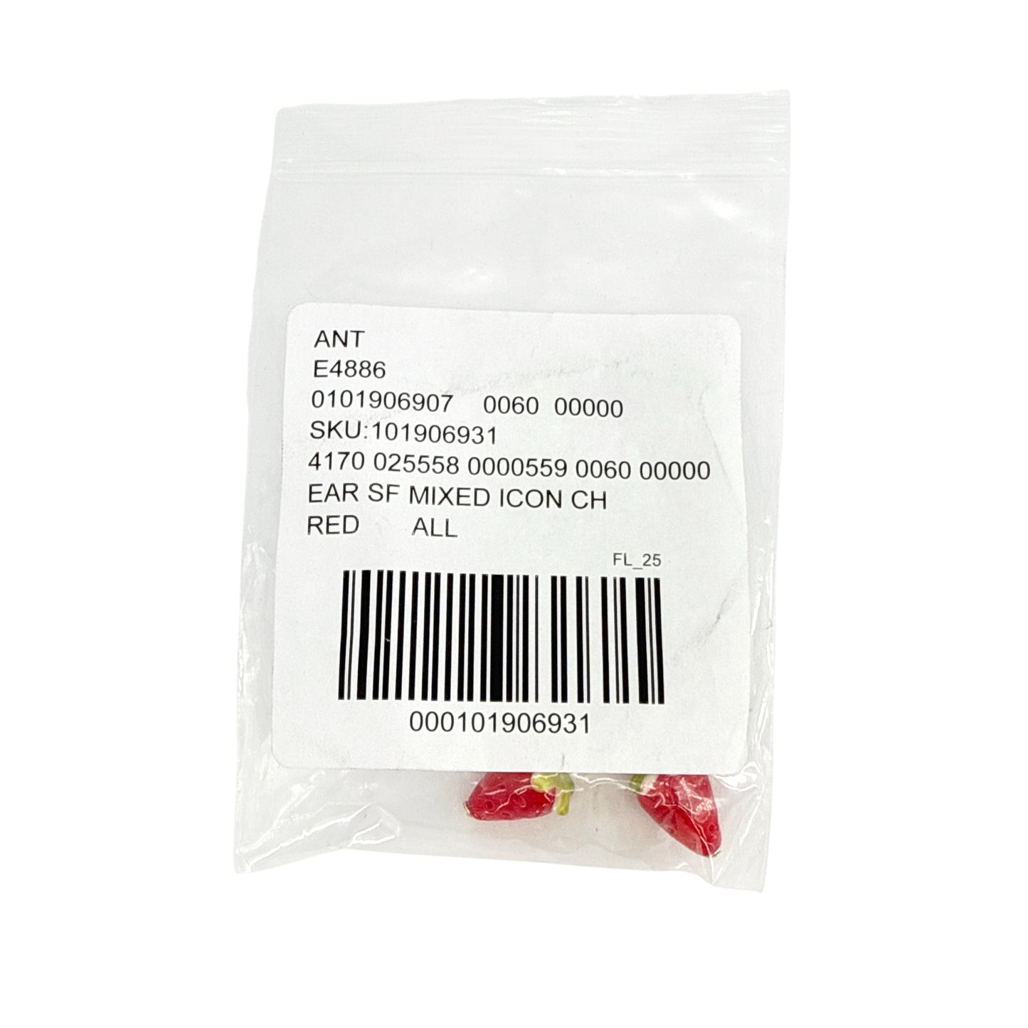 ANTHROPOLOGIE Icon Charm Huggie Hoop Earrings Strawberry