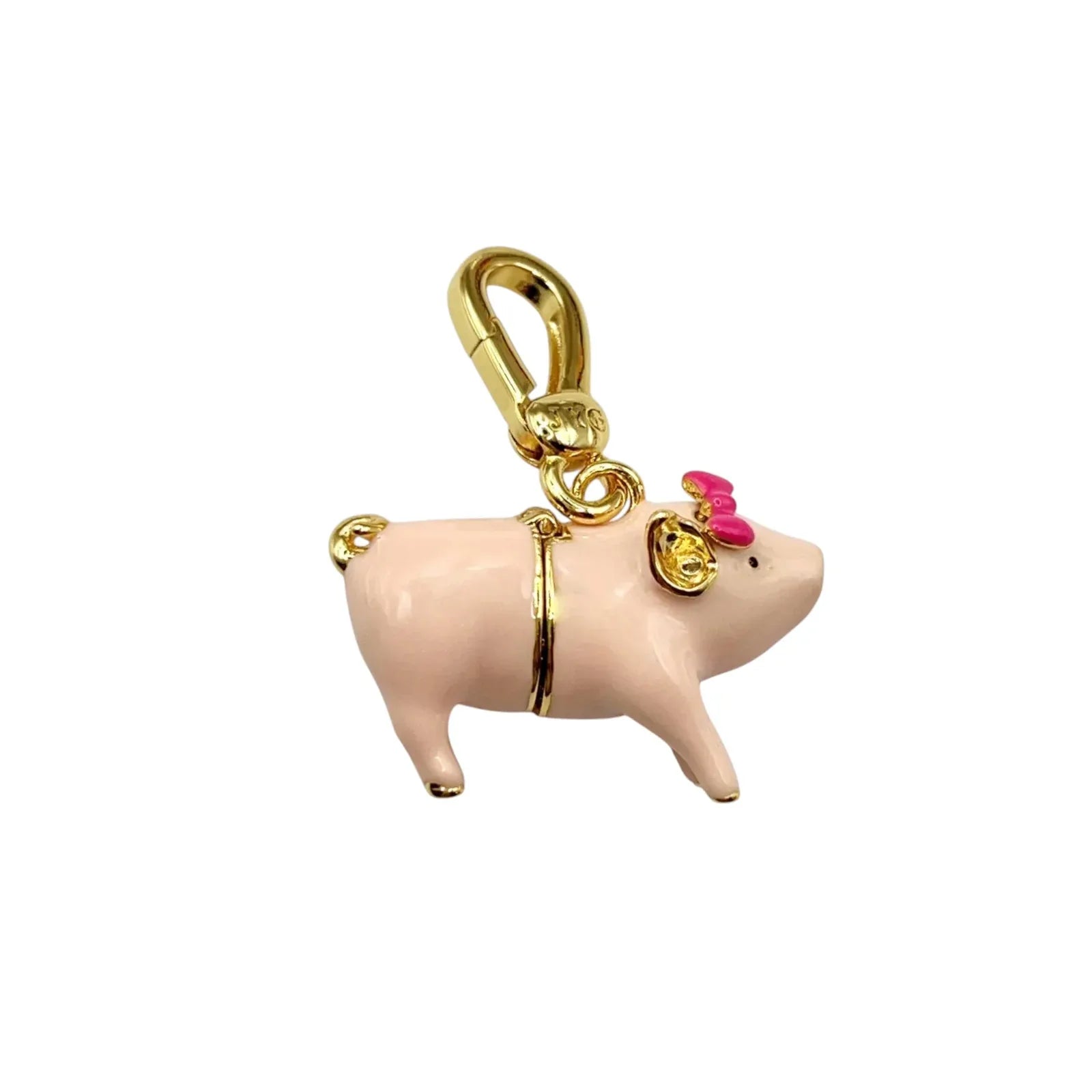 JUICY GRAPE Enamel Pink Pig Locket Charm Pendant - flyKAMP