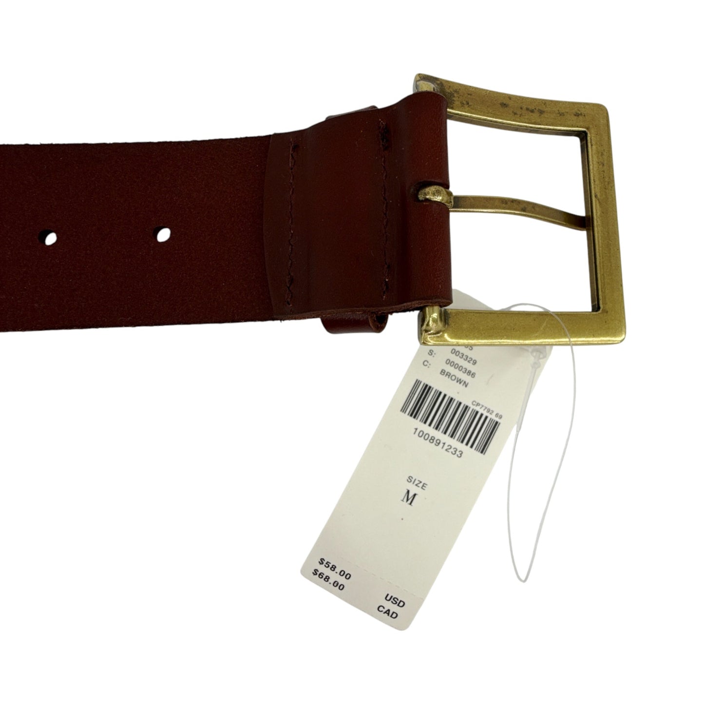 ANTHROPOLOGIE Adjustable Square Buckle Belt in Brown M
