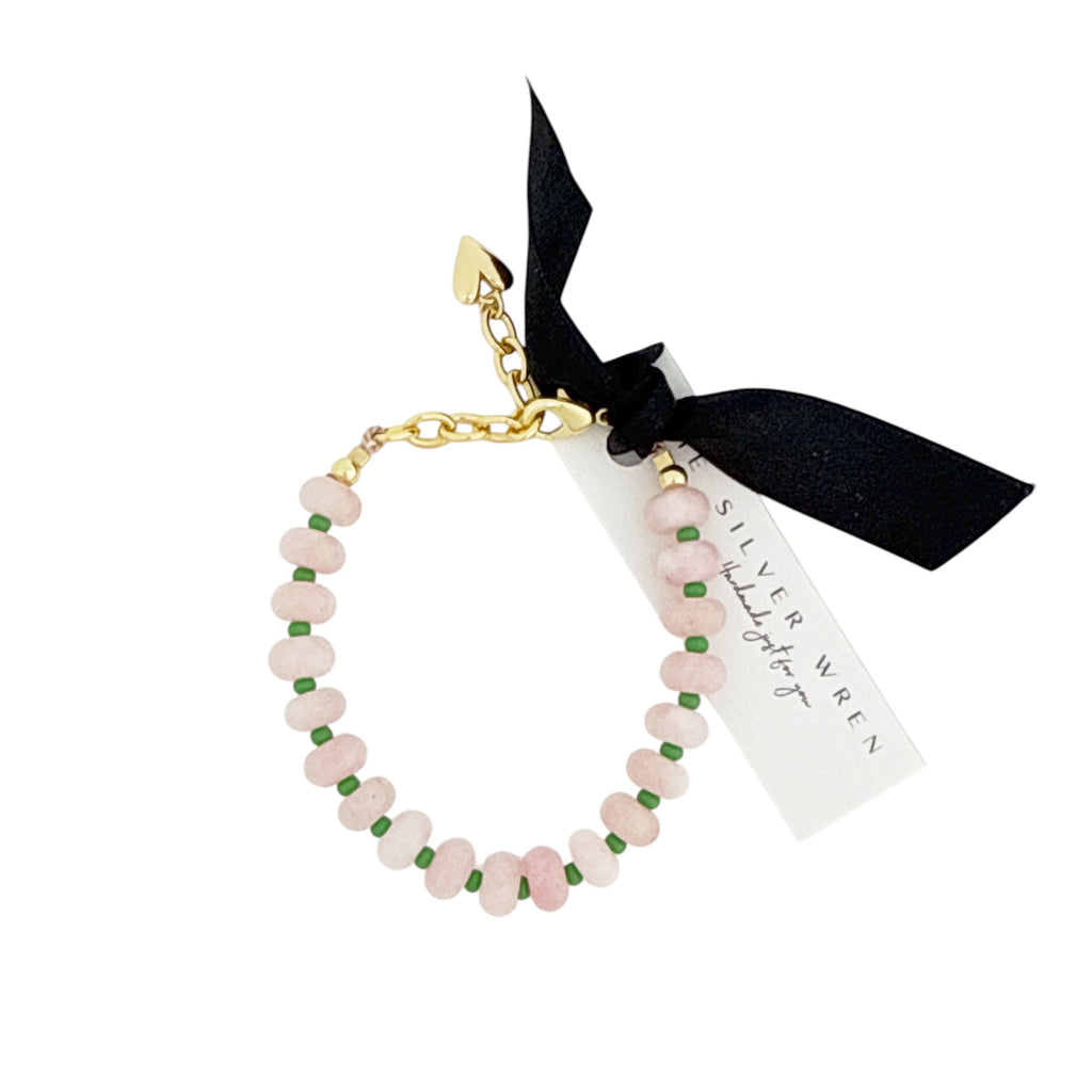 THE SILVER WREN Candy Stone Beaded Bracelet in Pink