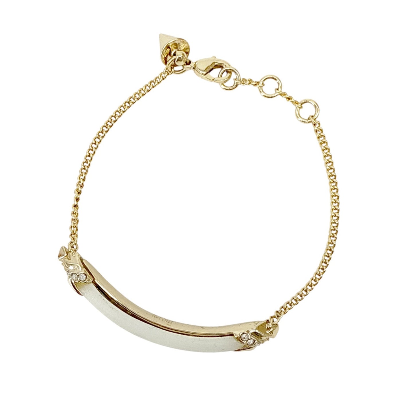 ALEXIS BITTAR Lucite Swarovski Crystal Encrusted ID Curb Chain Bracelet