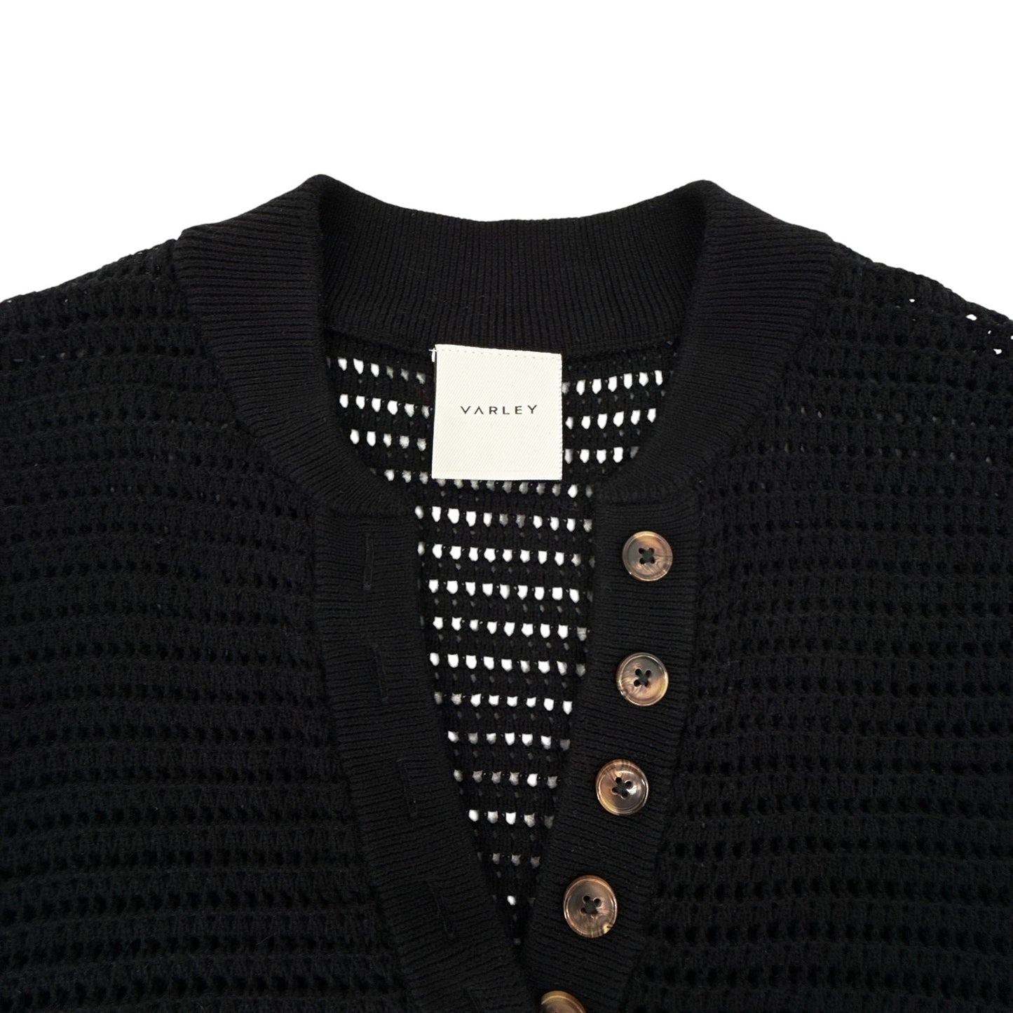 VARLEY Callie Knit Top in Black XS