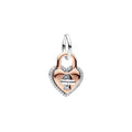 PANDORA Two-tone Twistable Heart Padlock Double Dangle Charm - flyKAMP