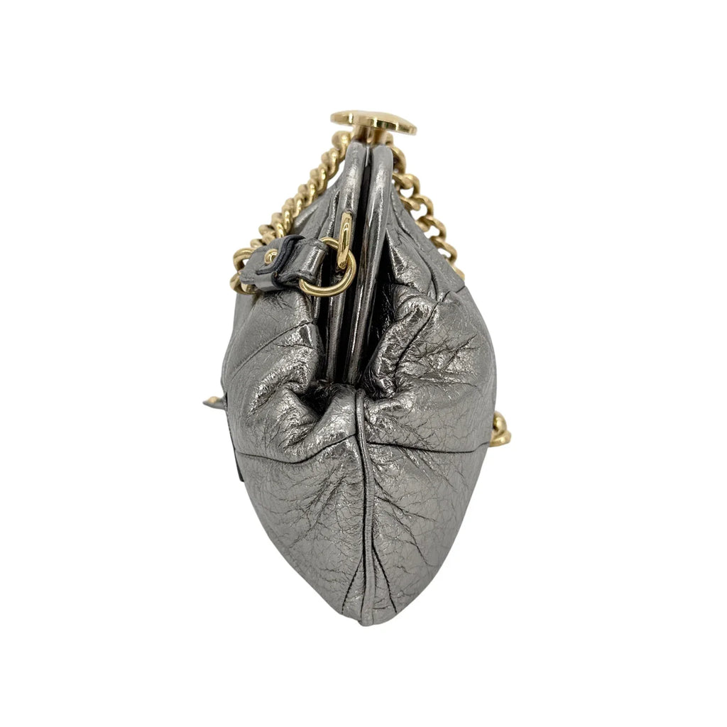 MARC JACOBS Collection Patchwork Metallic Leather Little Stam Bag in Silver - flyKAMP