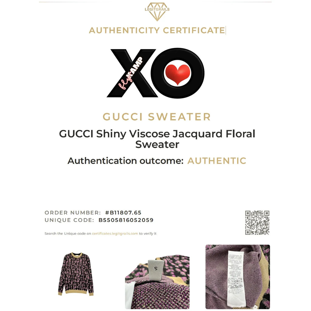 GUCCI Shiny Viscose Jacquard Floral Sweater S - flyKAMP