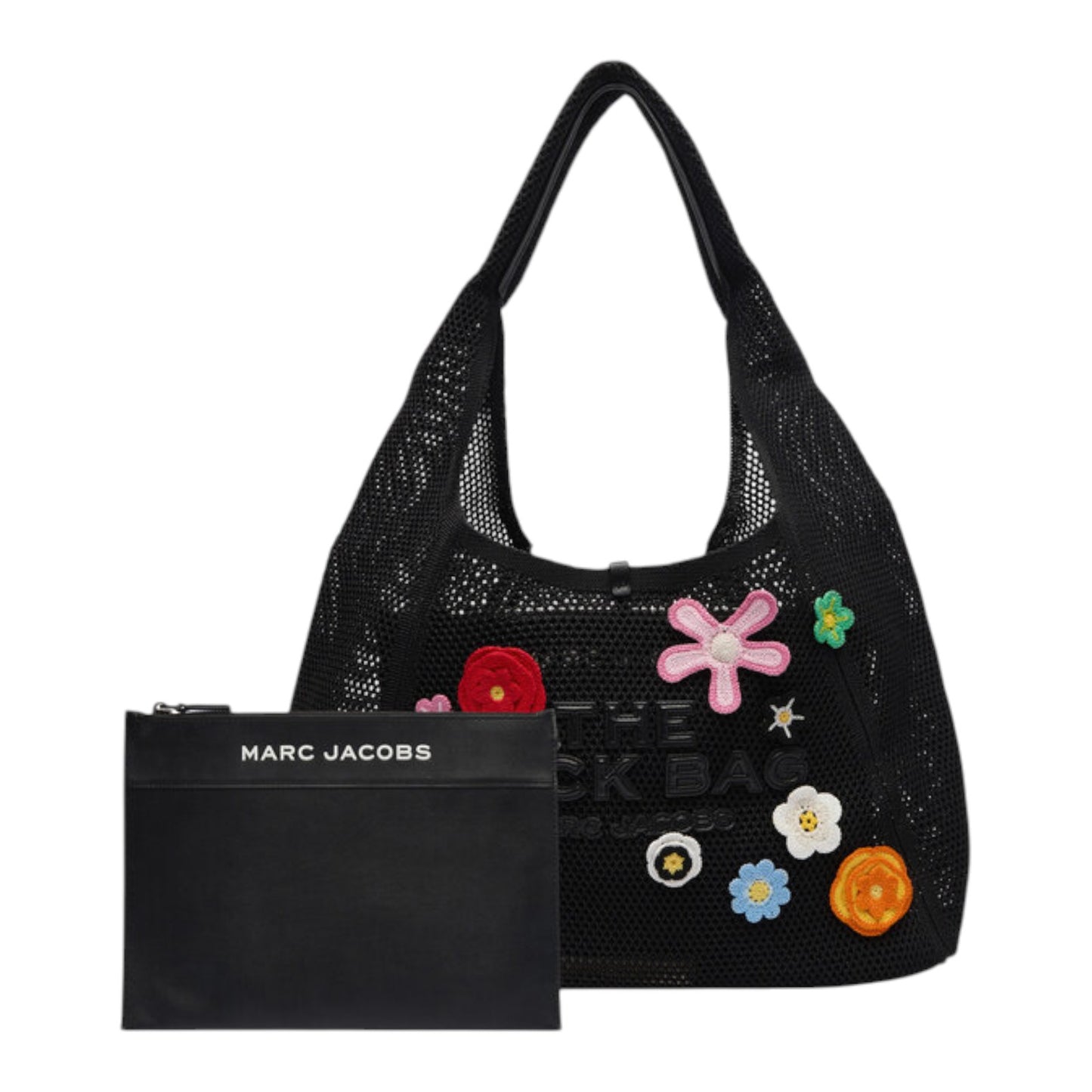 MARC JACOBS The Daisy Crochet Sack Bag in Black