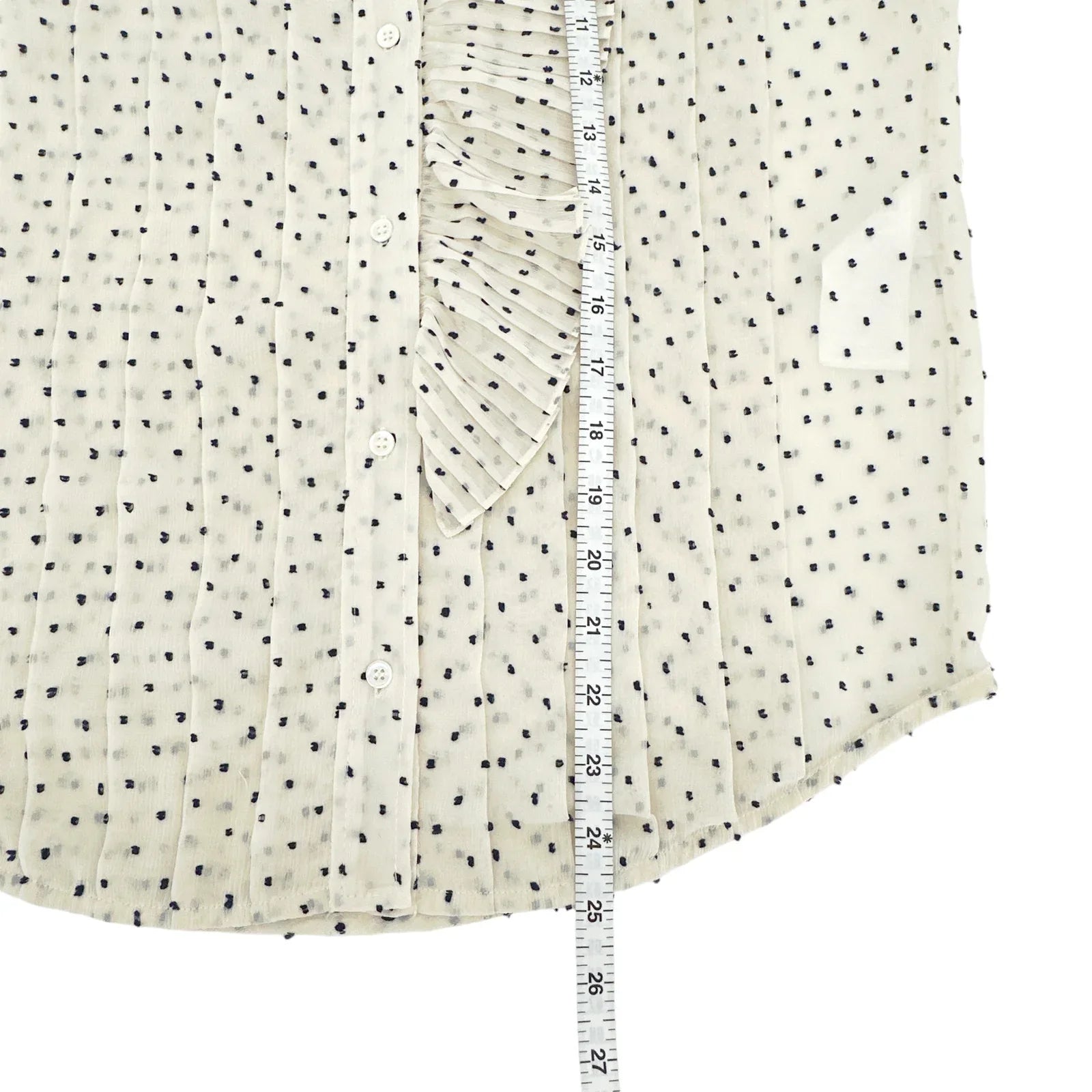 SANDRO Noelle Jabot Detail Swiss Dot Blouse 2|M - flyKAMP