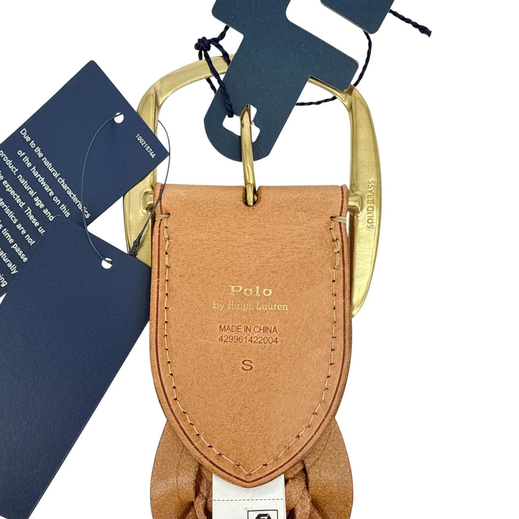 POLO RALPH LAUREN Double-Braided Leather Belt Natural S - flyKAMP