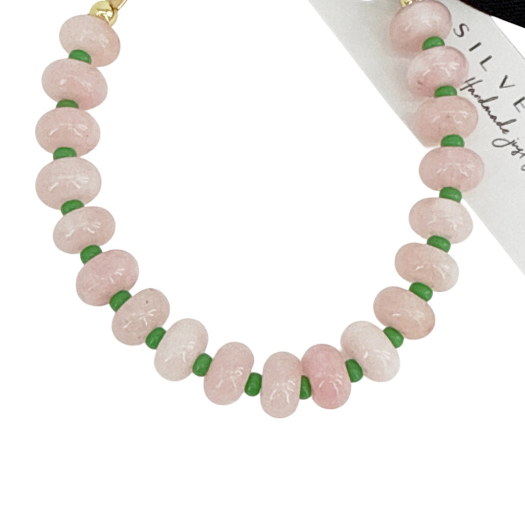 THE SILVER WREN Candy Stone Beaded Bracelet in Pink