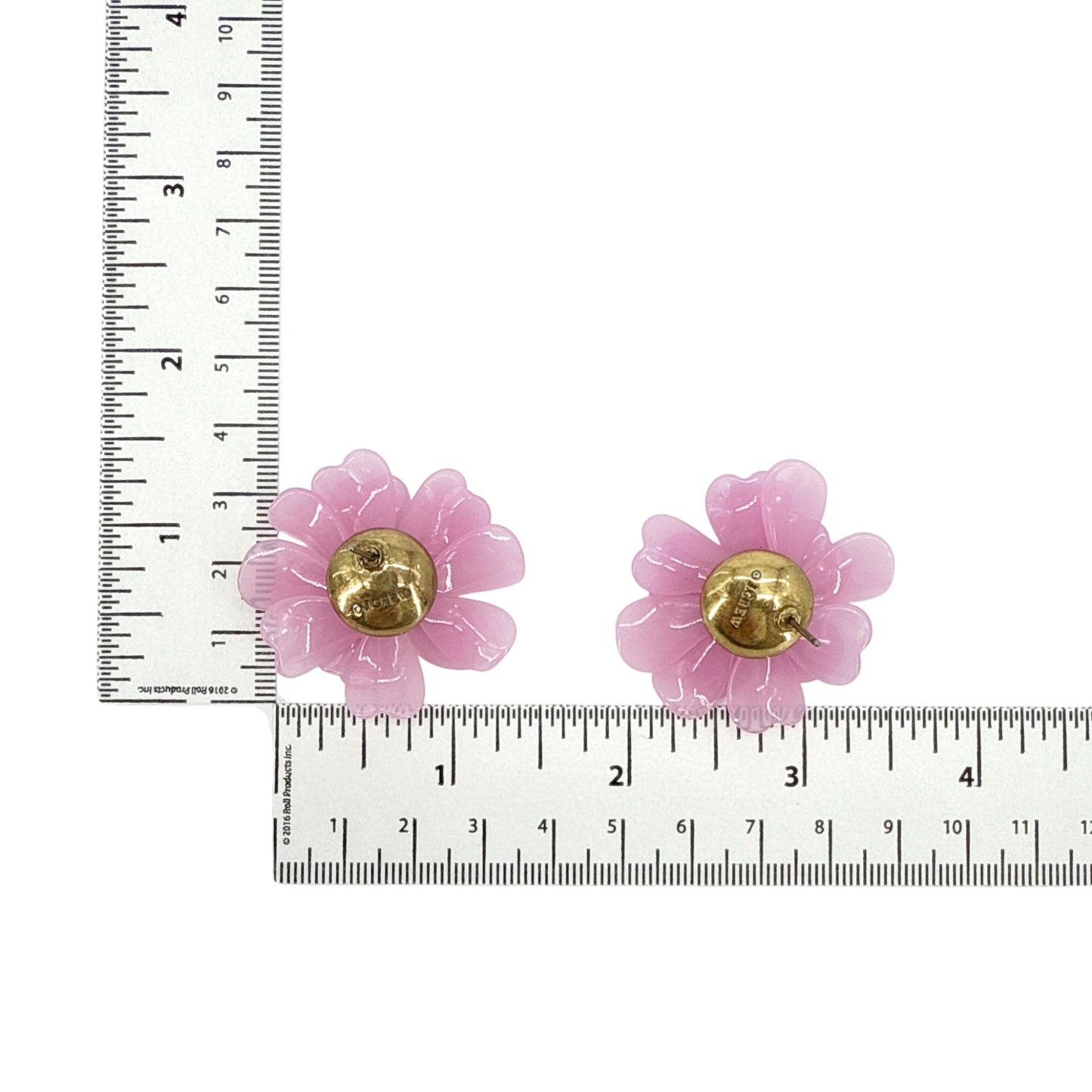 J.CREW Full Bloom Flower Earrings in Cool Pink