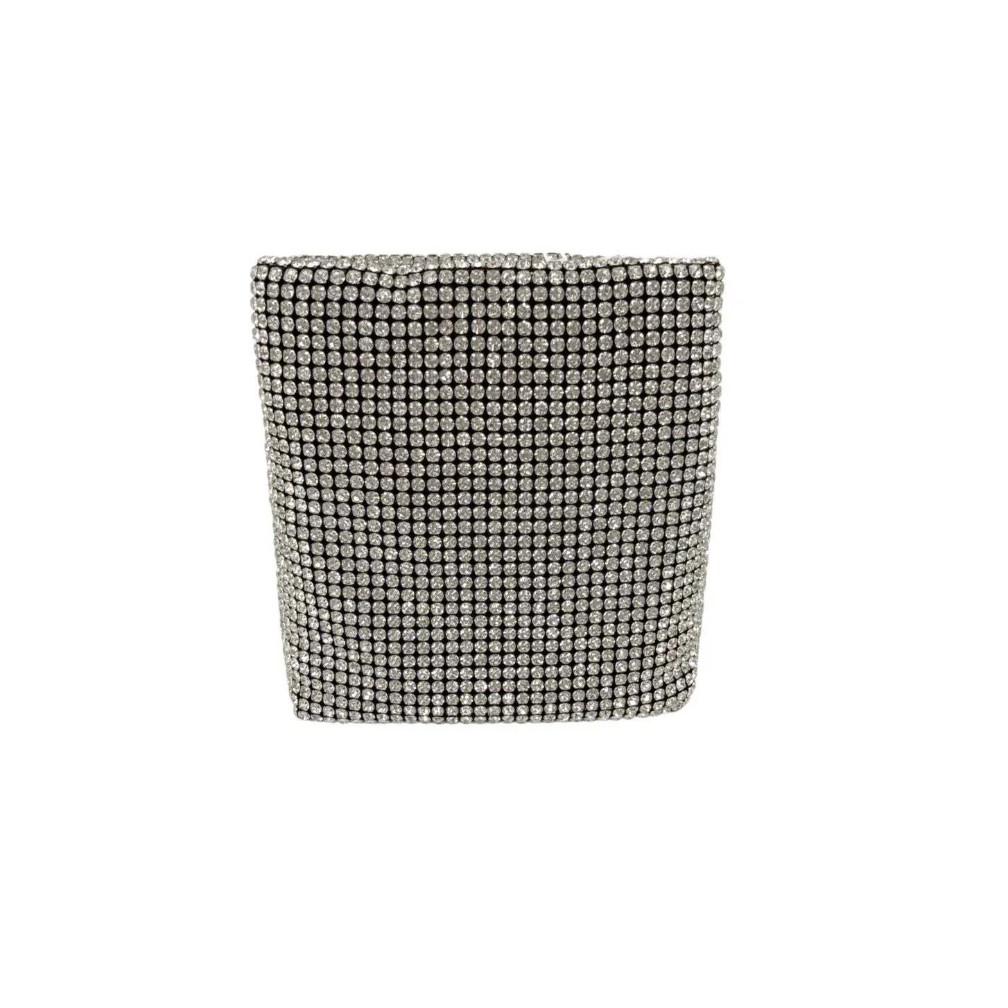 TORY BURCH Night Owl Crystal Embellished Mini Tote in Silver - flyKAMP