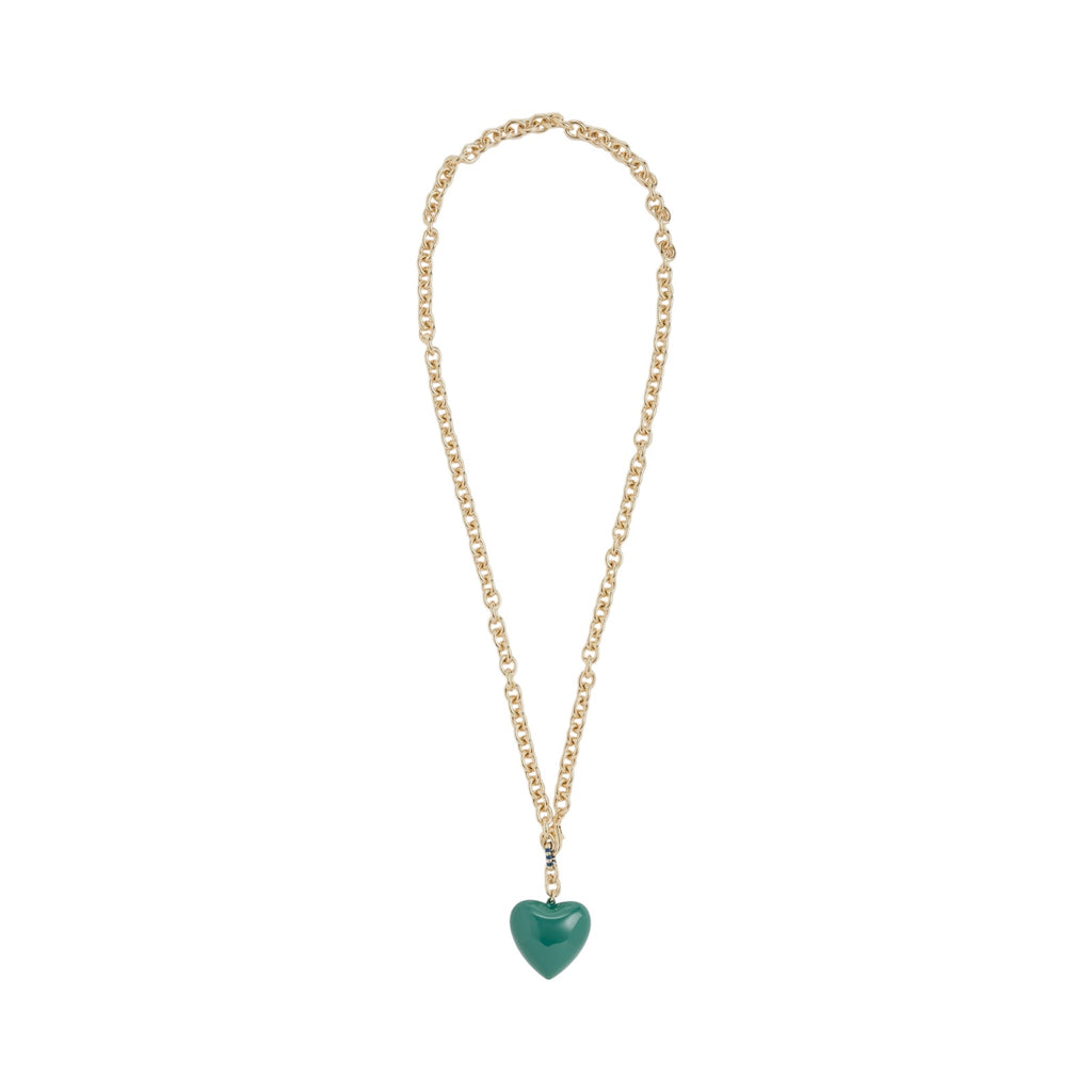 ROXANNE ASSOULIN The Big Puffy Heart Charm Necklace in Forest Roxanne Assoulin