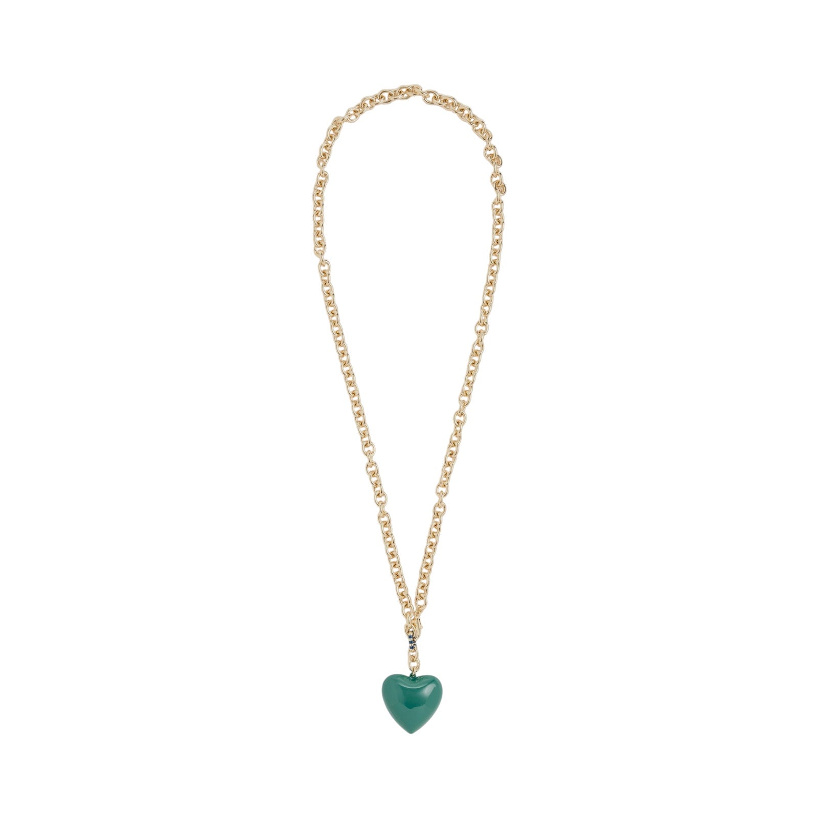 ROXANNE ASSOULIN The Big Puffy Heart Charm Necklace in Forest Roxanne Assoulin