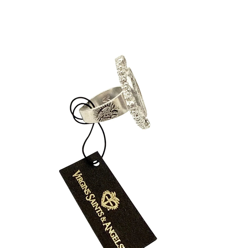 VIRGINS SAINTS & ANGELS VSA Petite Oval Cloister Fatima Ring in Silver 6 - flyKAMP