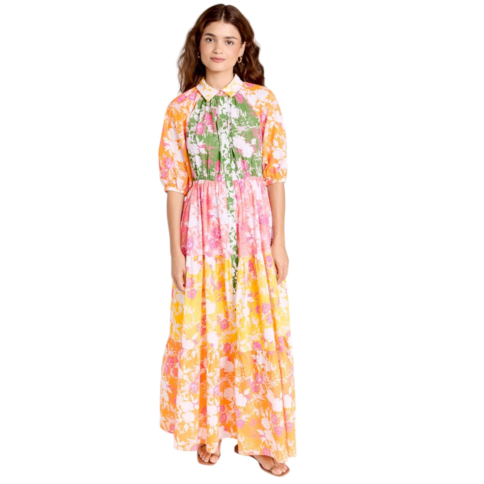 PLAYA LUCILA Prmul 1272 Dress in Orange & Pink Multi XS Playa Lucila