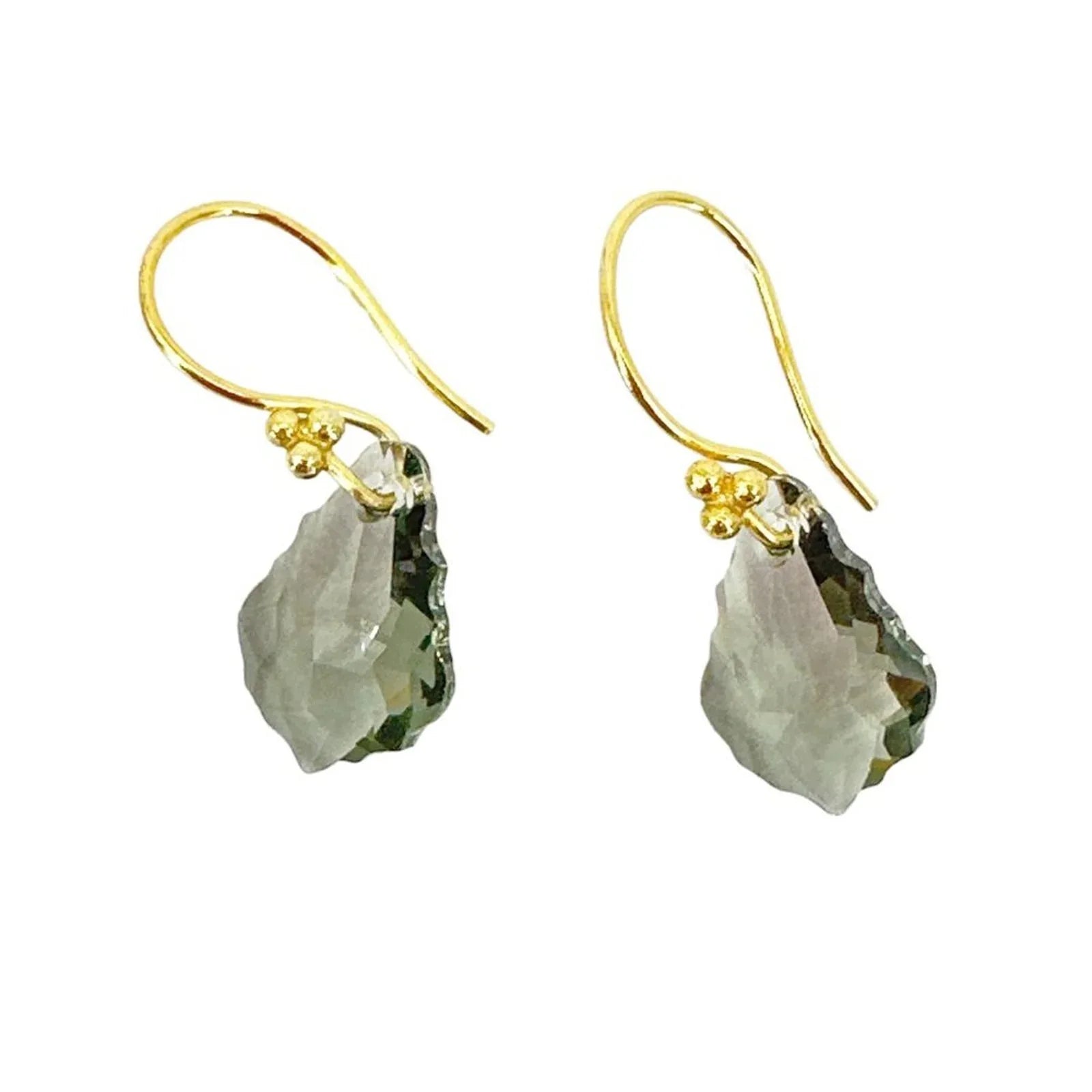 SWAROVSKI Crystal Black Diamond & Gold Vermeil French Wire Earrings - flyKAMP