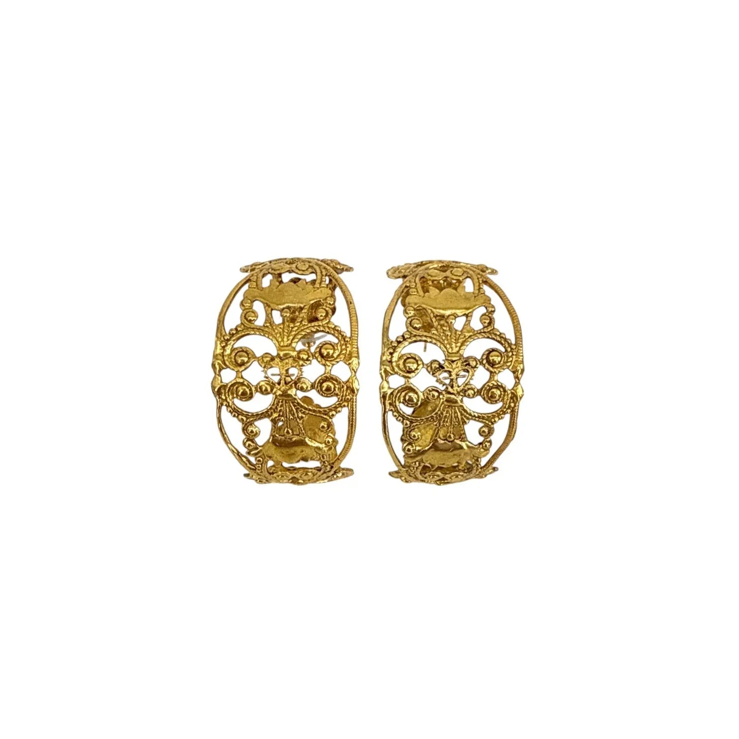VIRGINS SAINTS & ANGELS VSA Antigua Wide Hoop Post Earrings in Gold - flyKAMP