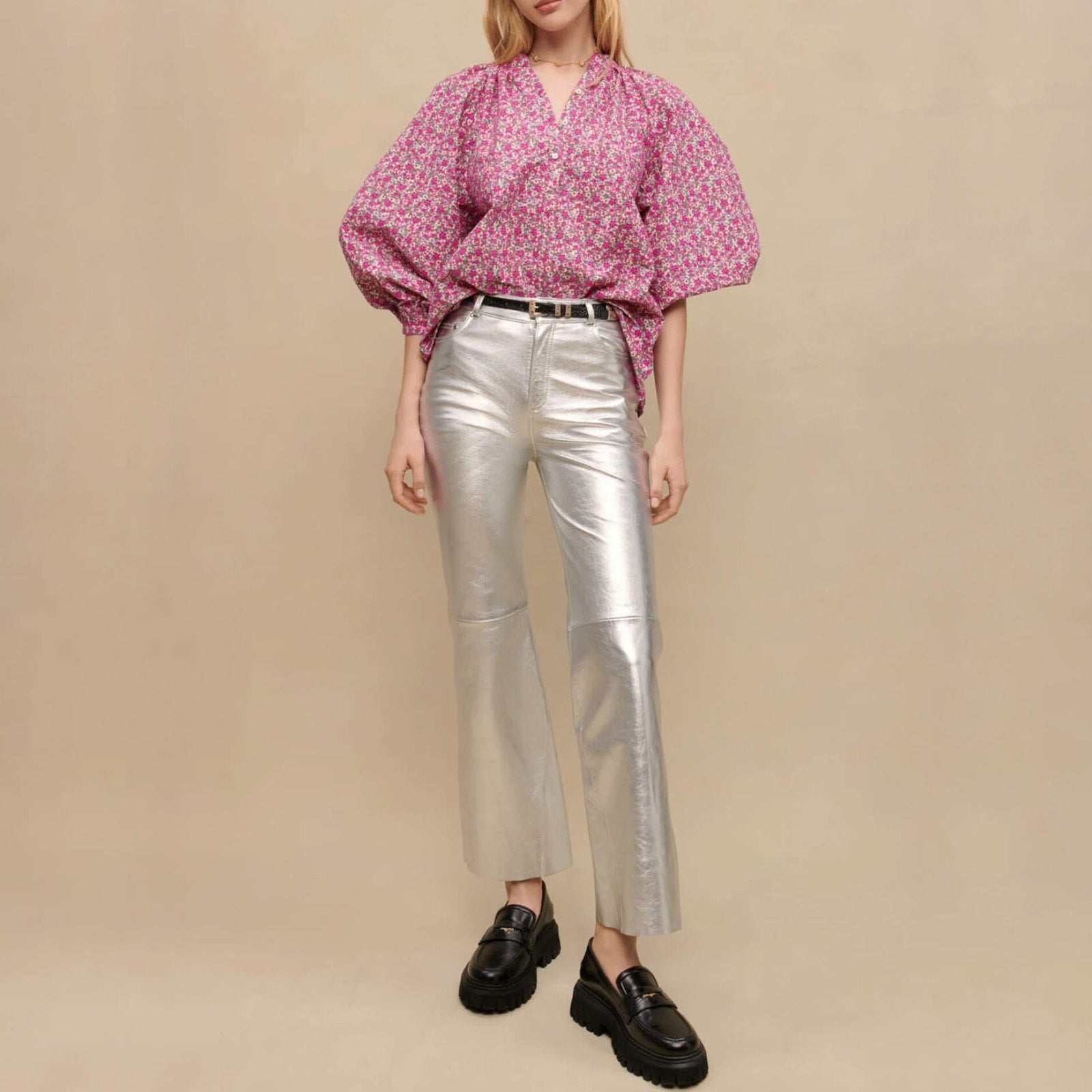 MAJE Floral Print Broderie Anglaise Cotton Blouse 1|S Maje