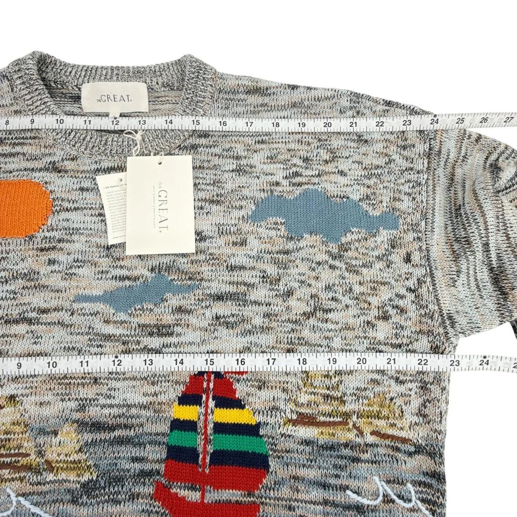 THE GREAT. The Boating Pullover. Sea Breeze Multi 0|XS - flyKAMP