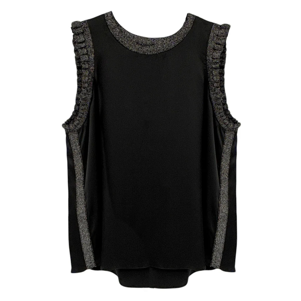 CINQ a SEPT Lurex Lenore Top in Black & Silver M - flyKAMP