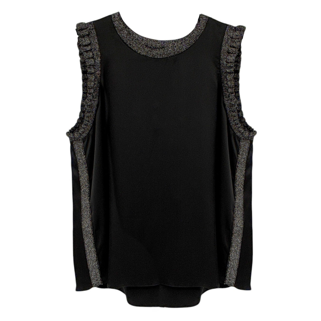 CINQ a SEPT Lurex Lenore Top in Black & Silver M
