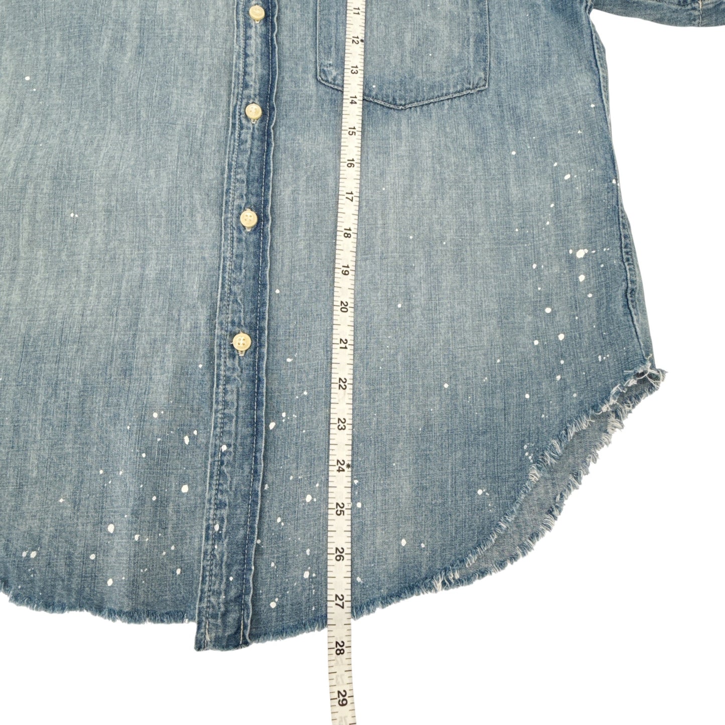 MOTHER Short Sleeve Frenchie Frayed Hem in Fixed S