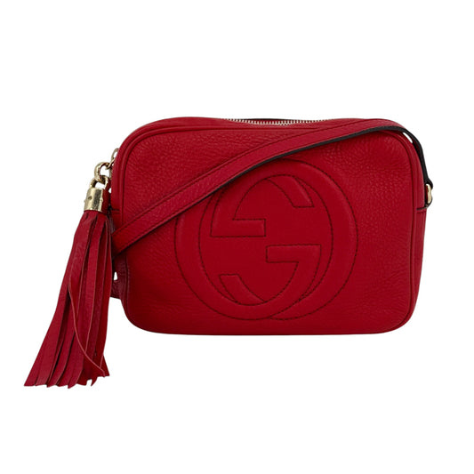 GUCCI Soho Disco Leather Bag in Red