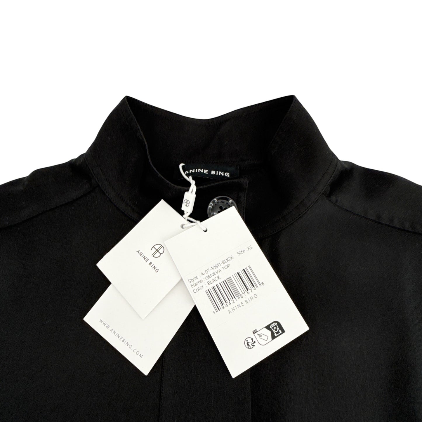 ANINE BING Geneva Top in Black in XS