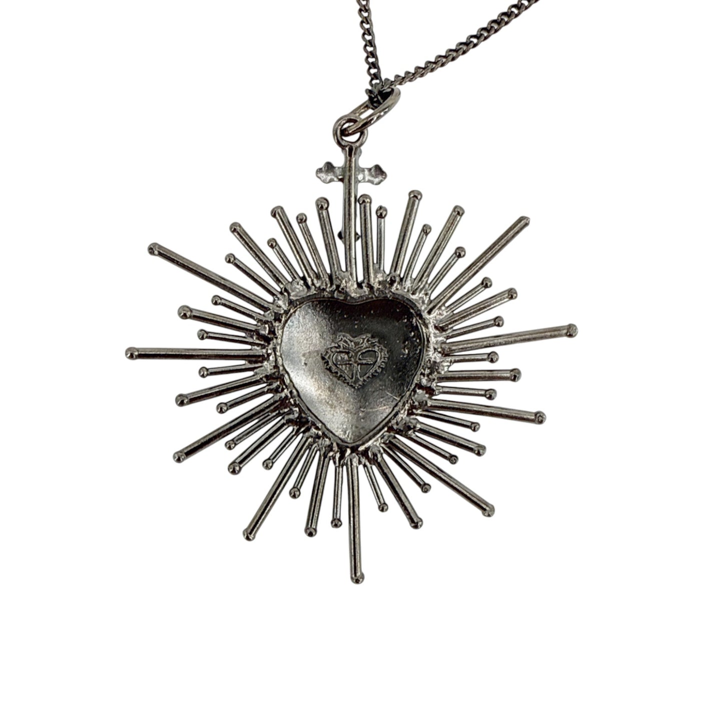 VIRGINS SAINTS & ANGELS VSA Sacred Flame Charm Necklace in Gunmetal 20"