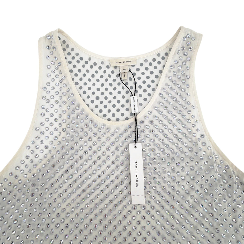 MARC JACOBS Rhinestone Embellished Tank Top S Marc Jacobs