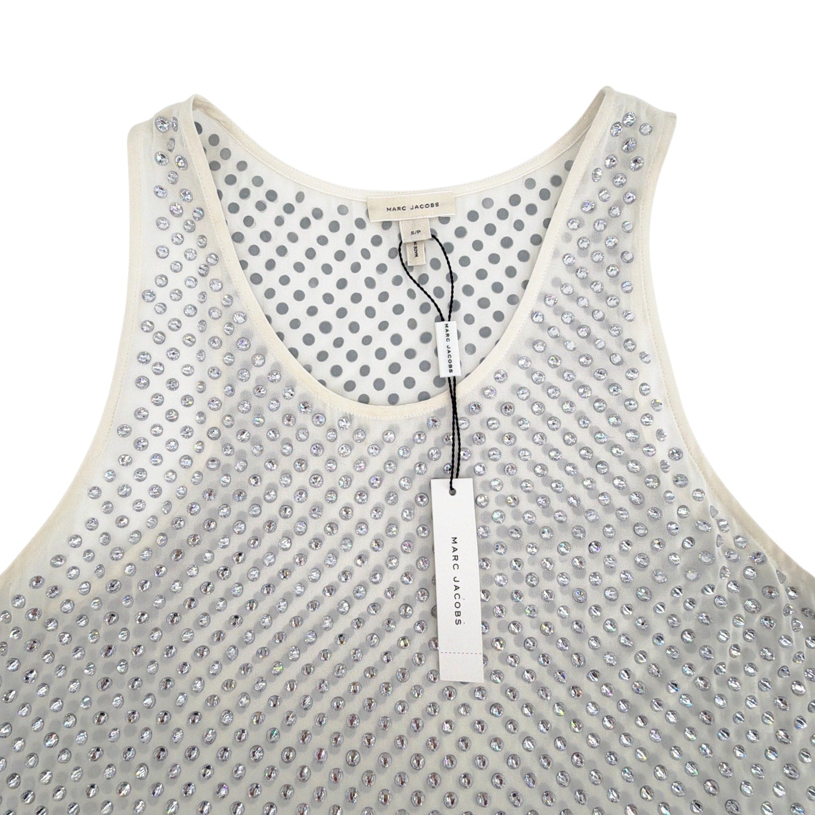 MARC JACOBS Rhinestone Embellished Tank Top S Marc Jacobs